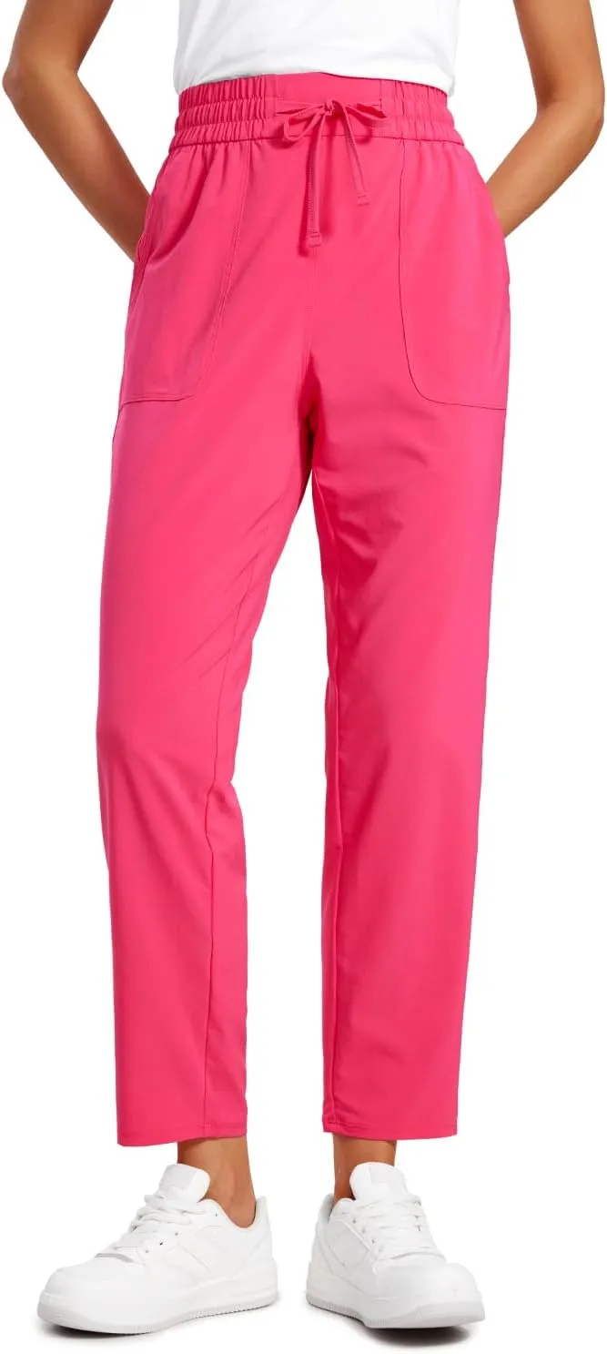 CRZ YOGA Lightweight Ankle Pants for Women 7/8 Casual Lounge Travel Work Trousers with Pockets