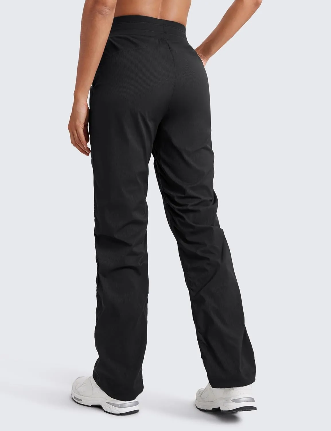 CRZ YOGA Lightweight Straight Leg Workout Pants for Women Casual Ruched Work Gym Athletic Joggers with Pockets