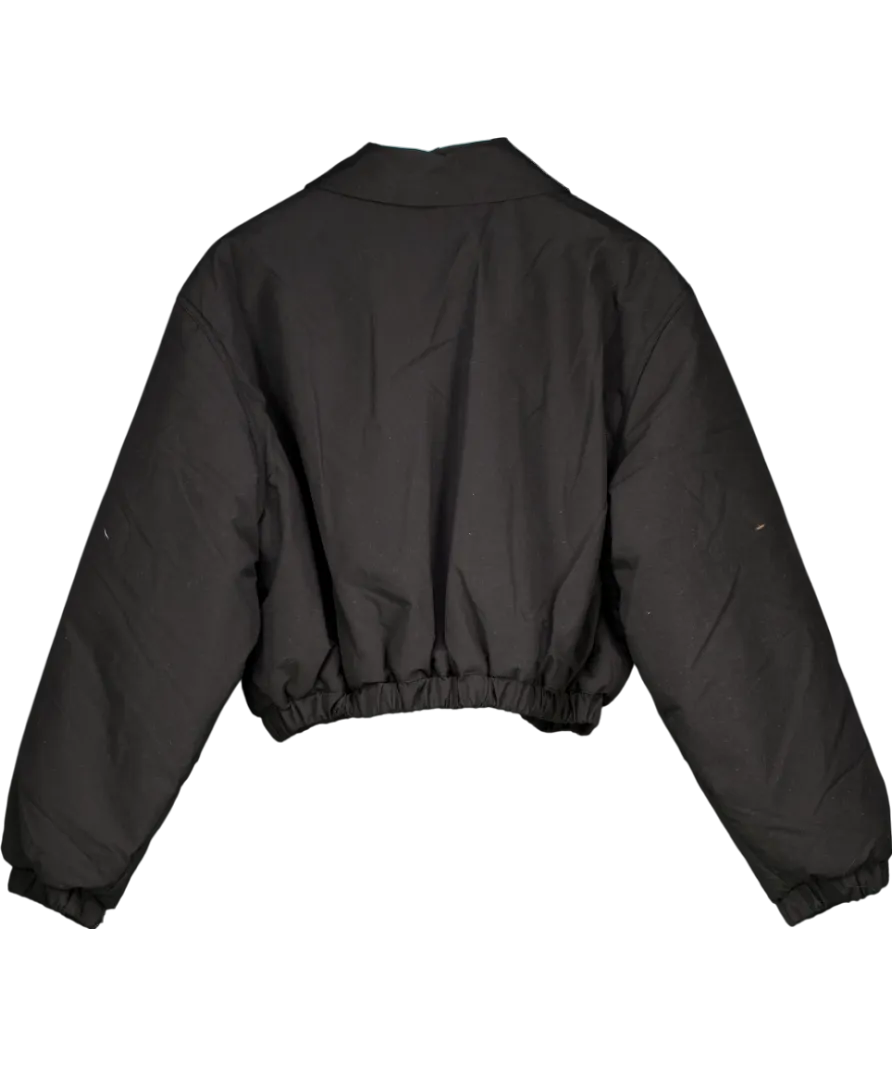 CSB Black Cropped Oversized Bomber Jacket UK S