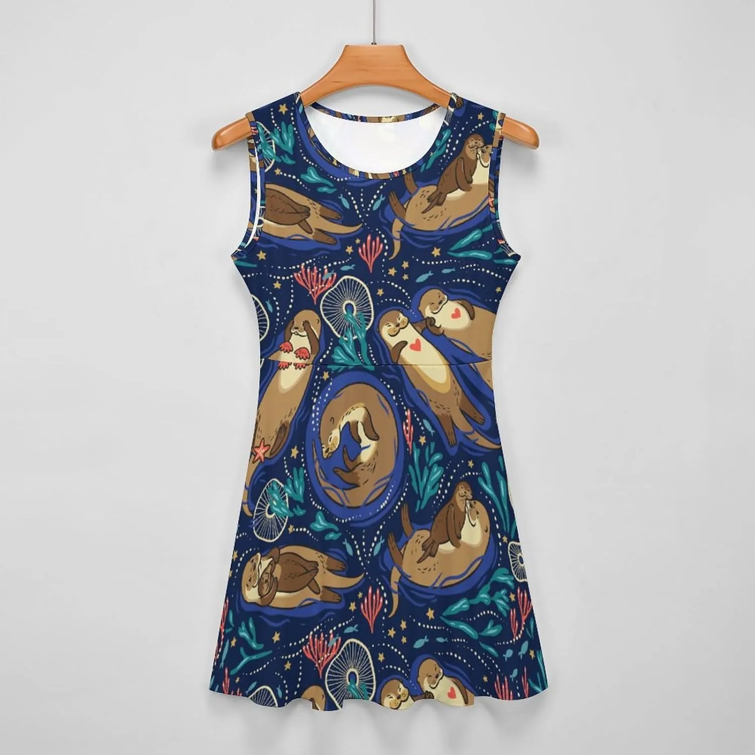Cute Otters in The Sea Wearable Crop Top Casual for Women Spring Summer Party Clothes