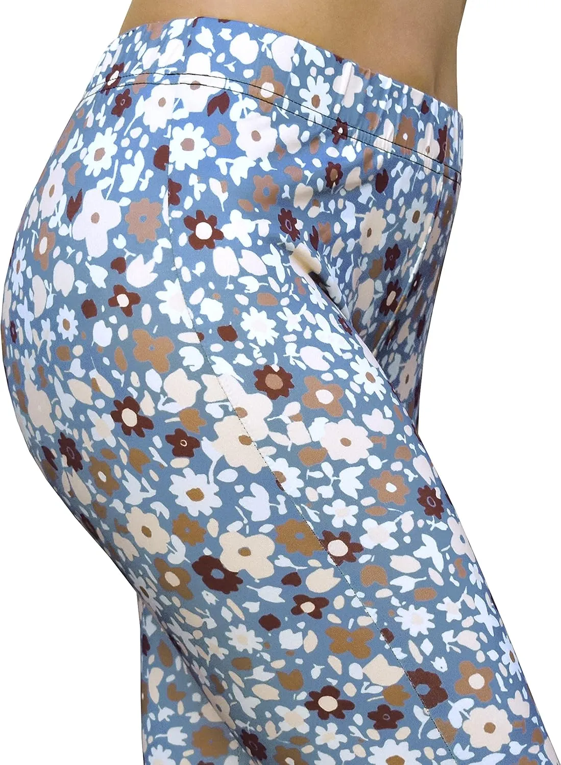 Daisy Del Sol High Waist Comfy Stretch Boho 70s Bell Bottom Fit to Flare Lounge Yoga Pants