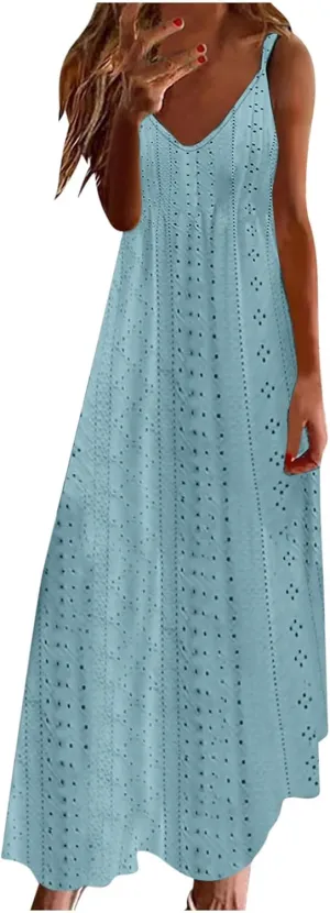Deals of The Day Lightning Today Prime Outdoor Orders My Placed Recently by Me Maxi Dress for Women Sleeveless Casual V Neck Ruffle Dresses 2024 Lightweight Floral Boho Dress Summer Dress