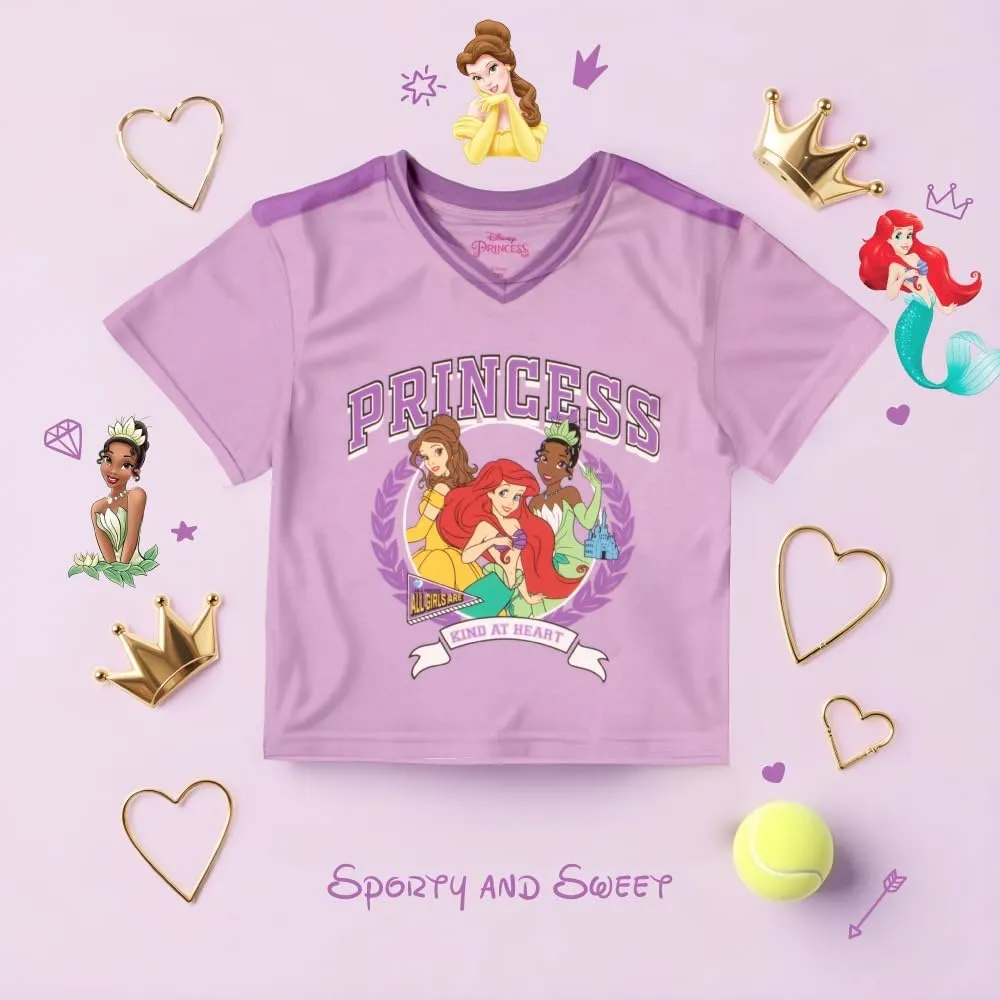 Disney Princess, Lilo and Stitch, Minnie Mouse, Moana and Frozen Girls 2-Piece Sets - Short Sleeve T-Shirt and Skort for Kids