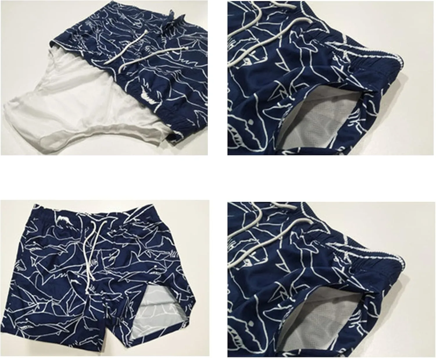 DIYKST Custom Face Men Mid-Length Swim Trunk Quick Dry Board Short with Mesh Lining Inseam Bathing Suit Print Stitching-Palm