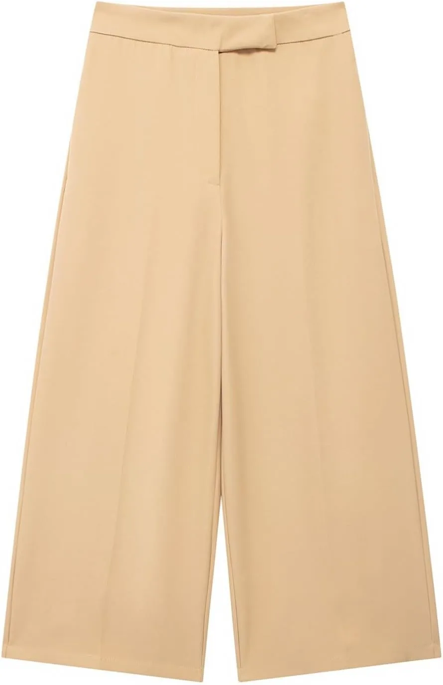 Dressy Loose Fit Pants for Women High Waist Work Office Palazzo Pants Summer Casual Wide Leg Trousers with Pockets