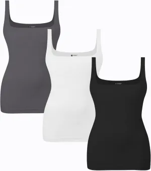 EUYZOU Womens Shapewear Tummy Control Seamless Square Neck Compression Tank Tops for Women Body Shaper Camisole Top