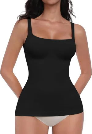 EUYZOU Womens Shapewear Tummy Control Seamless Square Neck Compression Tank Tops for Women Body Shaper Camisole Top