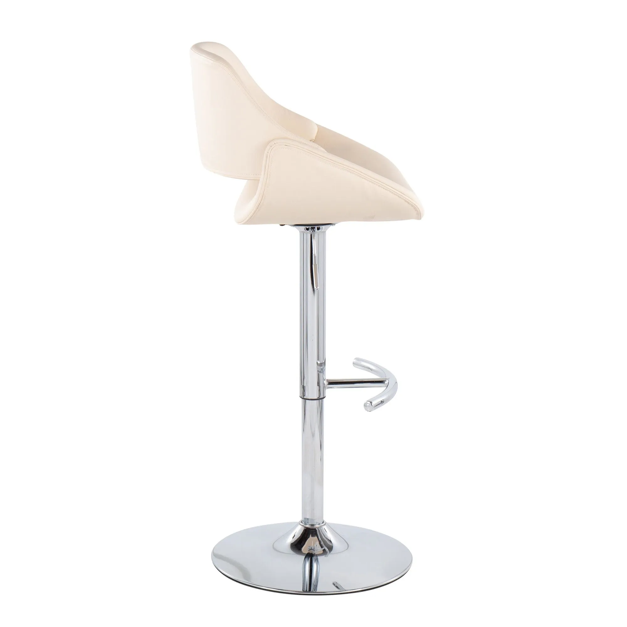 Fabrico Adjustable Bar Stool - Set of 2 Cream By LumiSource