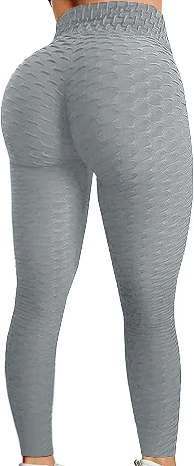 Famous TikTok Leggings, Yoga Pants for Women High Waist Tummy Control Booty Bubble Hip Lifting Workout Running Tights