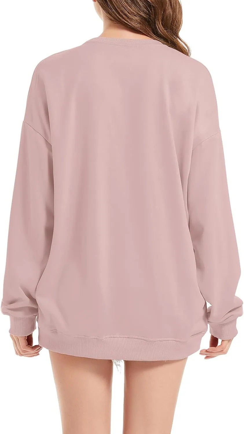 Fkatuzi Basic Oversized Hoodies for Women Solid Color Boyfriend Hooded Sweatshirt Baggy Plain Pullover Loose Fit Unisex Tops