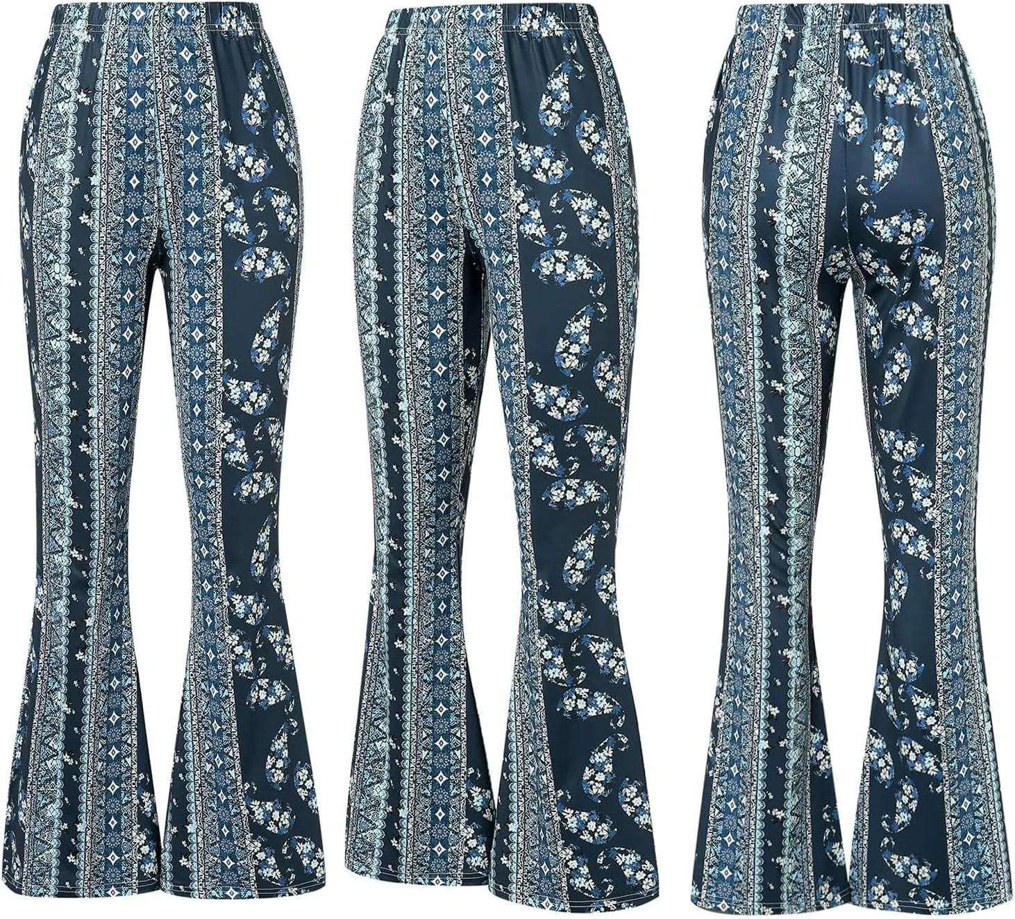 Flare Leggings Yoga Pants Women High Waisted Boho Flare Palazzo Pants Stretch Wide Leg Bell Bottom Yoga Leggings