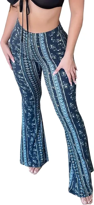 Flare Leggings Yoga Pants Women High Waisted Boho Flare Palazzo Pants Stretch Wide Leg Bell Bottom Yoga Leggings