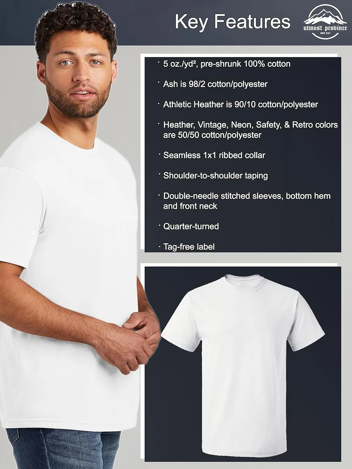 Fruit of The Loom Men's Short Sleeve Cotton T-Shirts 3930R - Customizable Assorted Multipack