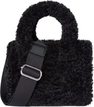 Furry Tote Bag Cute Mini Faux Fur Bag Winter Lambswool Fuzzy Purses and Handbags for Women