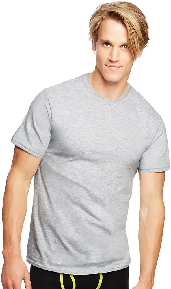 Hanes Men's 5Pack Crew Neck Tagless Black-Grey Undershirts Crewneck T-Shirt XL