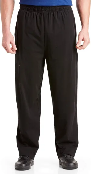 Harbor Bay by DXL Men's Big and Tall Open-Hemmed Jersey Pants | Machine Washable, Elasticized Waistband with Drawstring