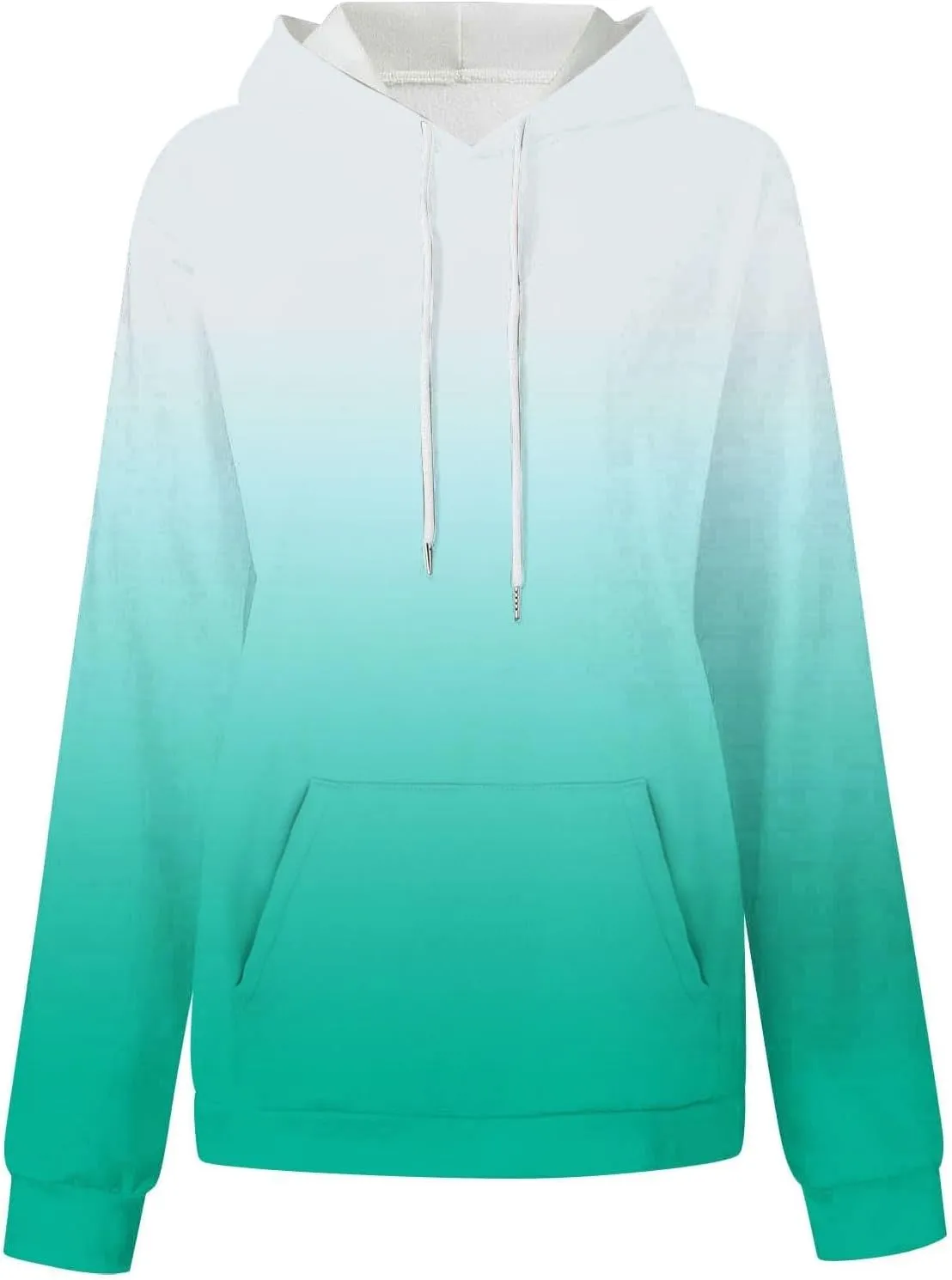 Hoodies For Womens Gradient Print Oversized Sweatshirt Drawstring Pullover With Pocket Trendy Cute Tops for Women Summer