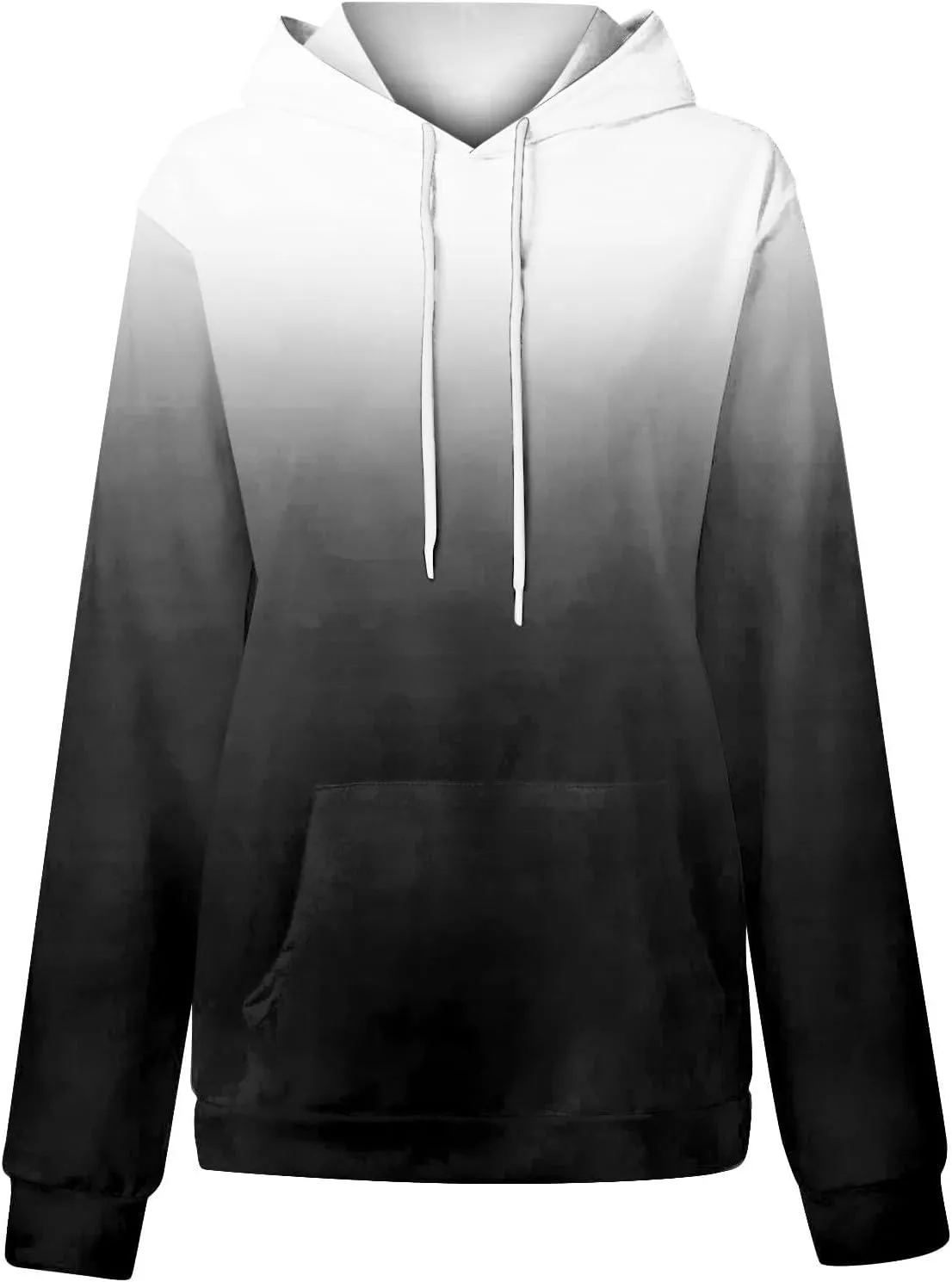 Hoodies For Womens Gradient Print Oversized Sweatshirt Drawstring Pullover With Pocket Trendy Cute Tops for Women Summer