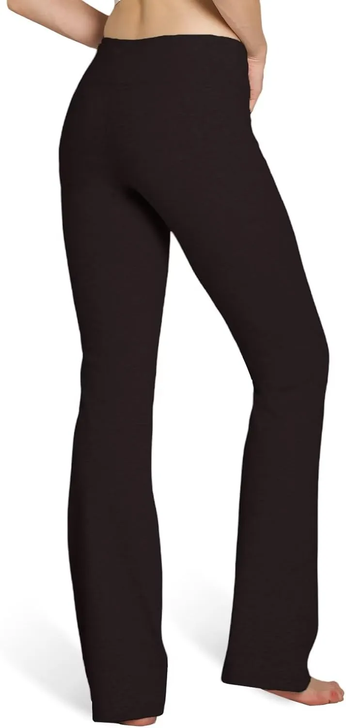 Houmous S-XXXL 29''31''33''35'' Inseam Women's Cotton Bootcut Pants Inner Pocket