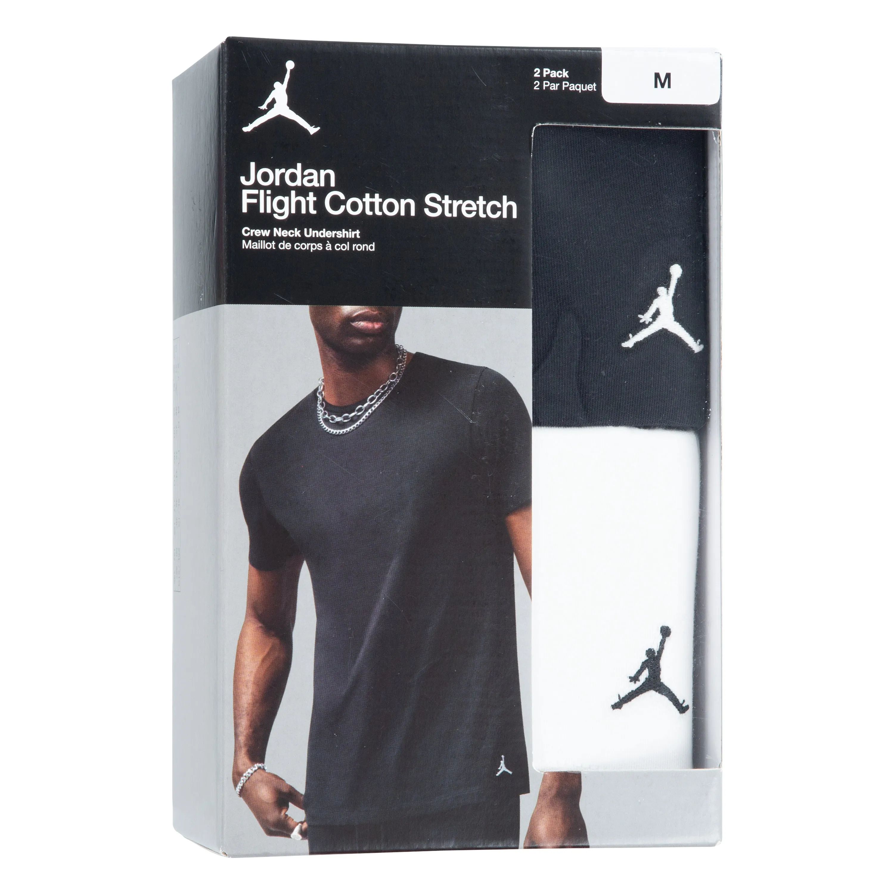 Jordan Flight Cotton Stretch Crew Neck Undershirt 2 Pack (Big Kids)
