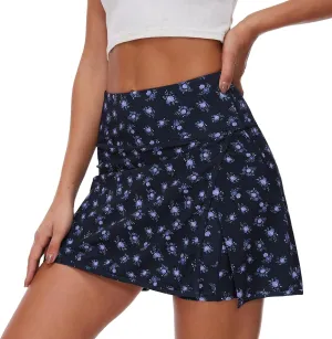 Lightbare Womens Tennis Skirts High Waisted Mini Golf Skirt with Shorts Pockets Side Slit Skort Quick Dry for Athletic