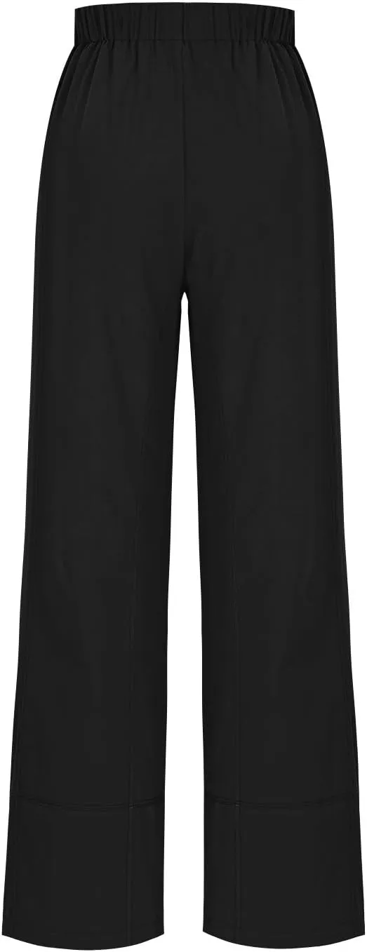 Linen Pants for Women,Wwomens Casual Summer 2025 Drawstring Elastic High Waist Pant Comfy Solid Wide Leg Trouser