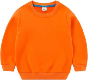 LNICAER Kids Baby Boys Girls Casual Sweatshirt Solid Color Crewneck Fleece Long Sleeve Pullover Tops T-Shirt