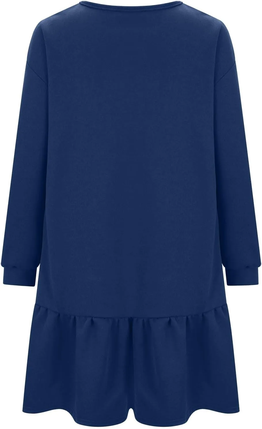 Long Sleeve Tshirt Dress for Women Plus Size Crewneck Pullover Tops Patchwork Sweatshirt Dress Casual Mini Dresses