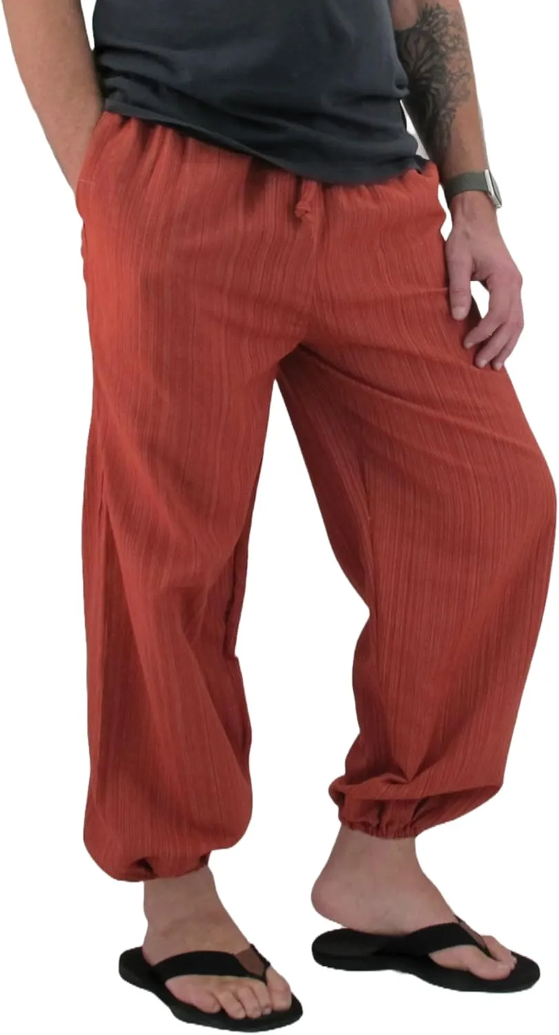 Love Quality Baggy Pants Men's One Size Cotton Harem Pants Hippie Boho Trousers