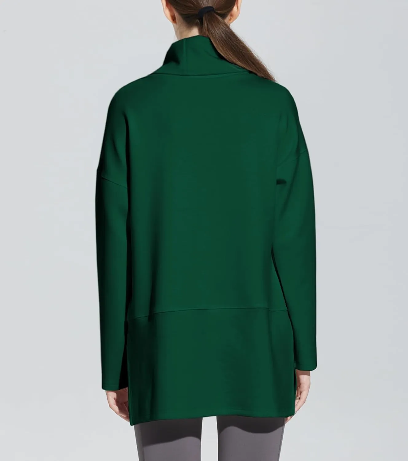 lvatr Women's Oversized Sweatshirt Air Essentials Turtleneck Tunic Spring Fashion Pullover Long Sleeve Top