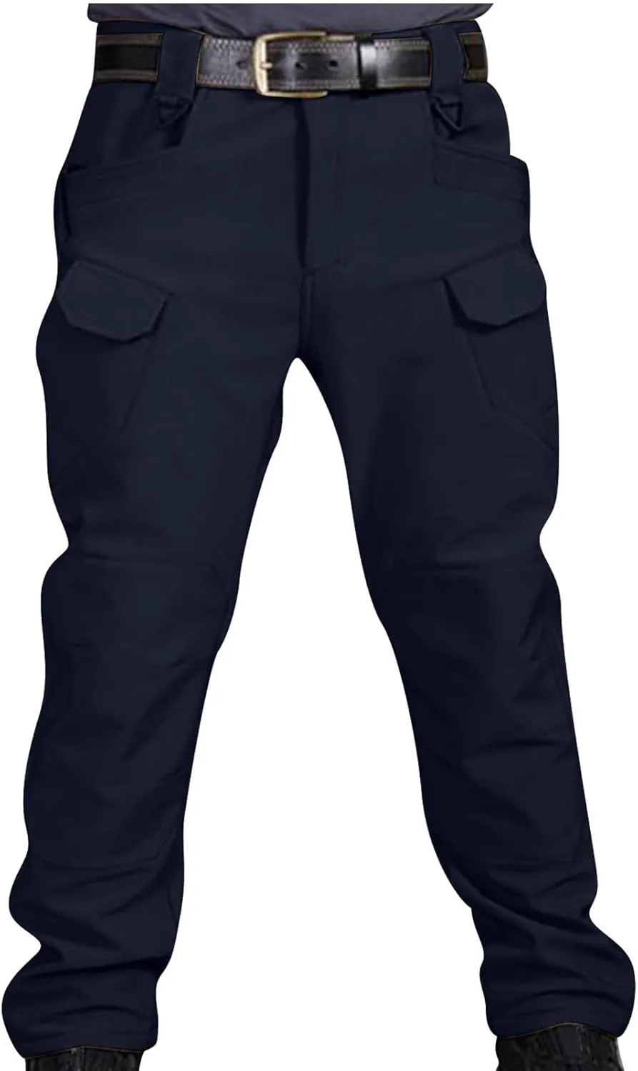 Mens Fleece Lined Tactical Hiking Pants Winter Warm Outdoor Multi Pockets Cargo Pants Army Training Combat Trousers