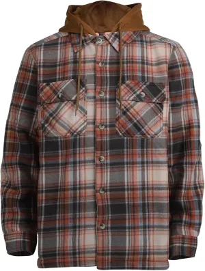Mens Heavyweight Hoodies Casual Zip Up Plaid Flannel Shirt Jackets Winter Thick Berber Lined Fleece Coat