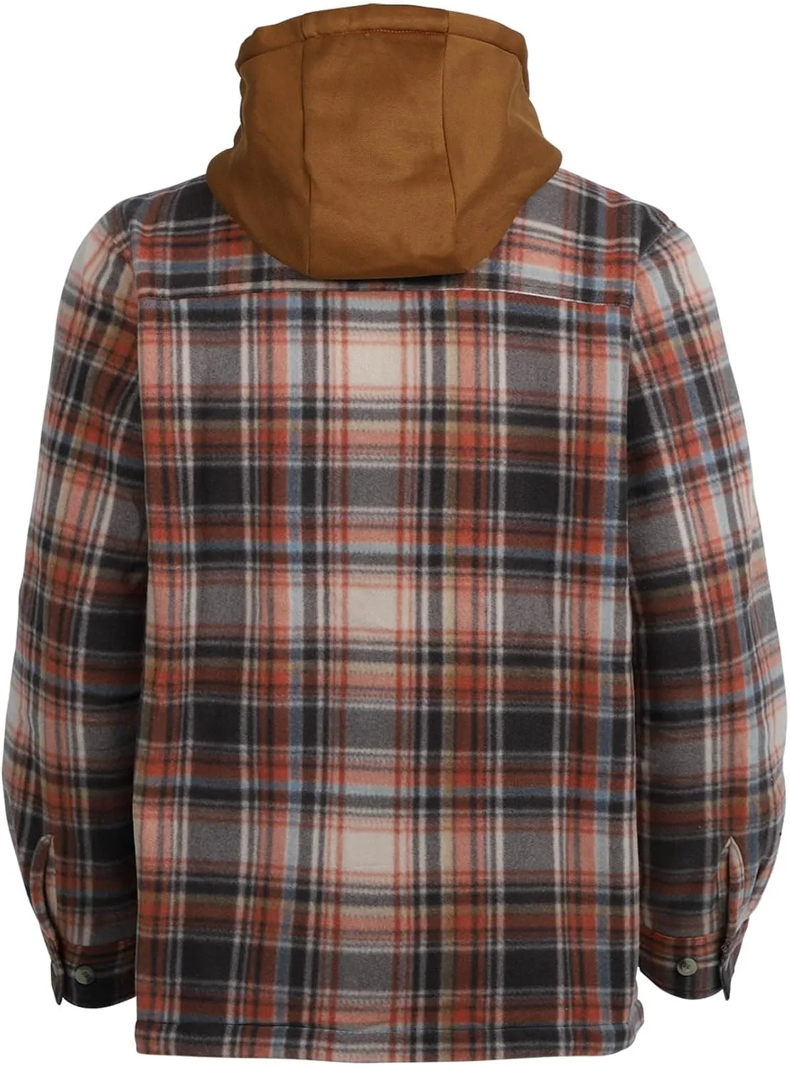 Mens Heavyweight Hoodies Casual Zip Up Plaid Flannel Shirt Jackets Winter Thick Berber Lined Fleece Coat