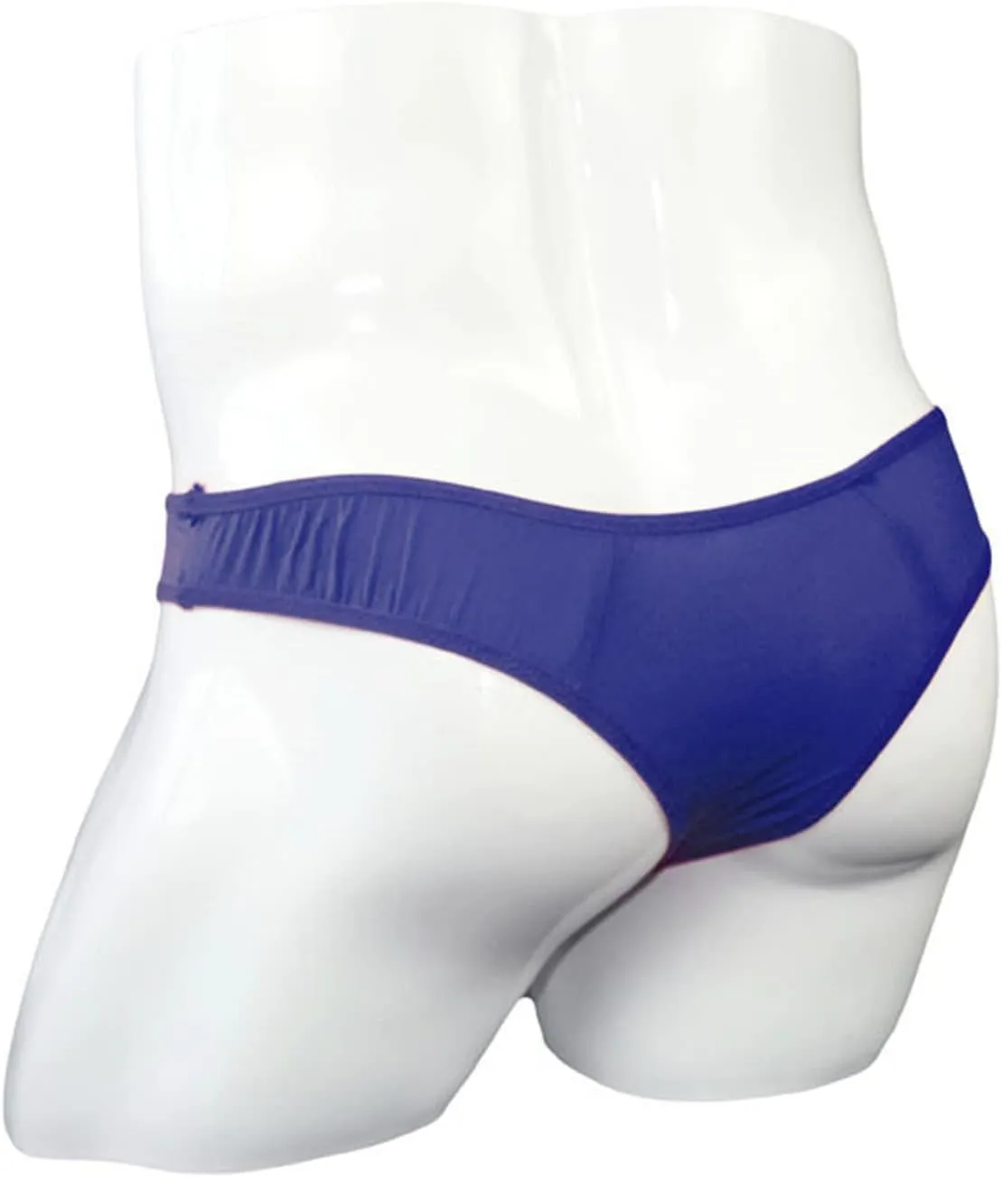 Mens Open Pouch Bikini Briefs Low Rise Ice Silk T-Back Thong with O-Ring See Through Sexy Panties Underpants