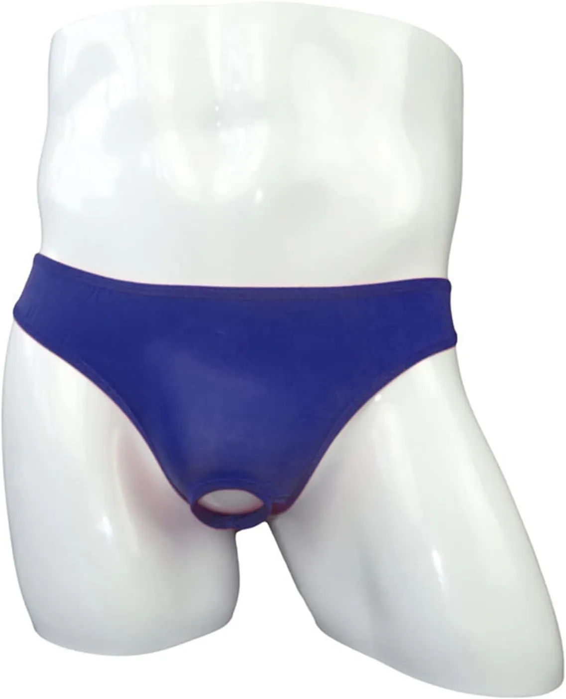 Mens Open Pouch Bikini Briefs Low Rise Ice Silk T-Back Thong with O-Ring See Through Sexy Panties Underpants