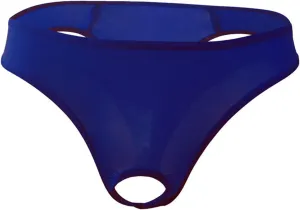 Mens Open Pouch Bikini Briefs Low Rise Ice Silk T-Back Thong with O-Ring See Through Sexy Panties Underpants
