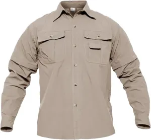 Men's Quick Dry Hiking Fishing Shirt Detachable Long Sleeve Combat Hiking Camping Shirt