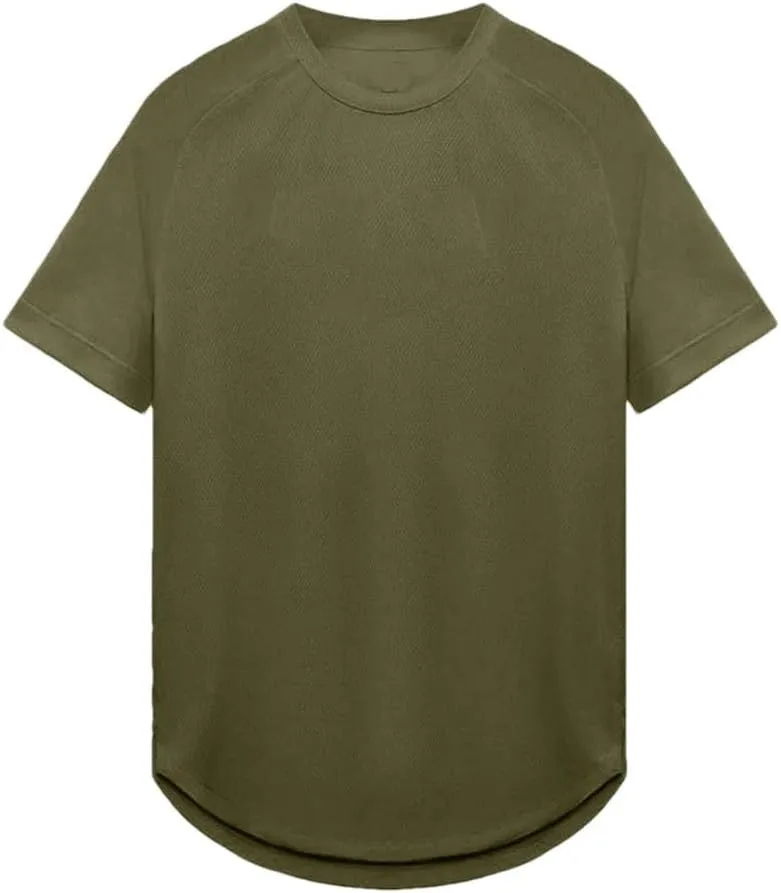 Mens Quick Dry Short Sleeve T Shirt Crew Neck Running Fitness Training Exercise Moisture Wicking Top