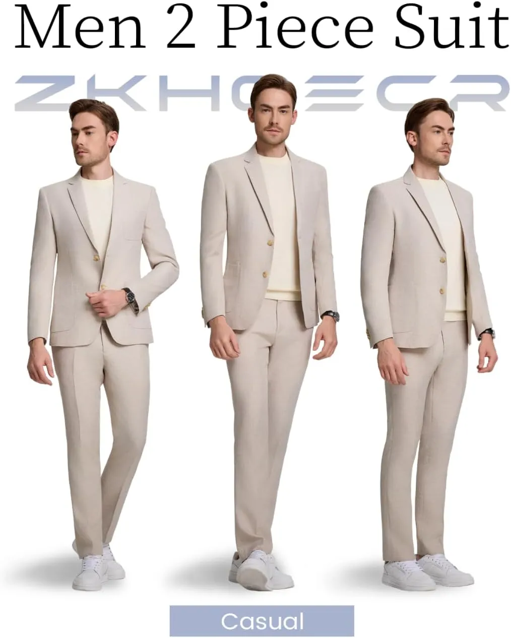 Men's Suit Slim Fit 2 Piece Suits for Wedding Prom Casual Suit Jacket Pants Lightweight Tuxedo Suits