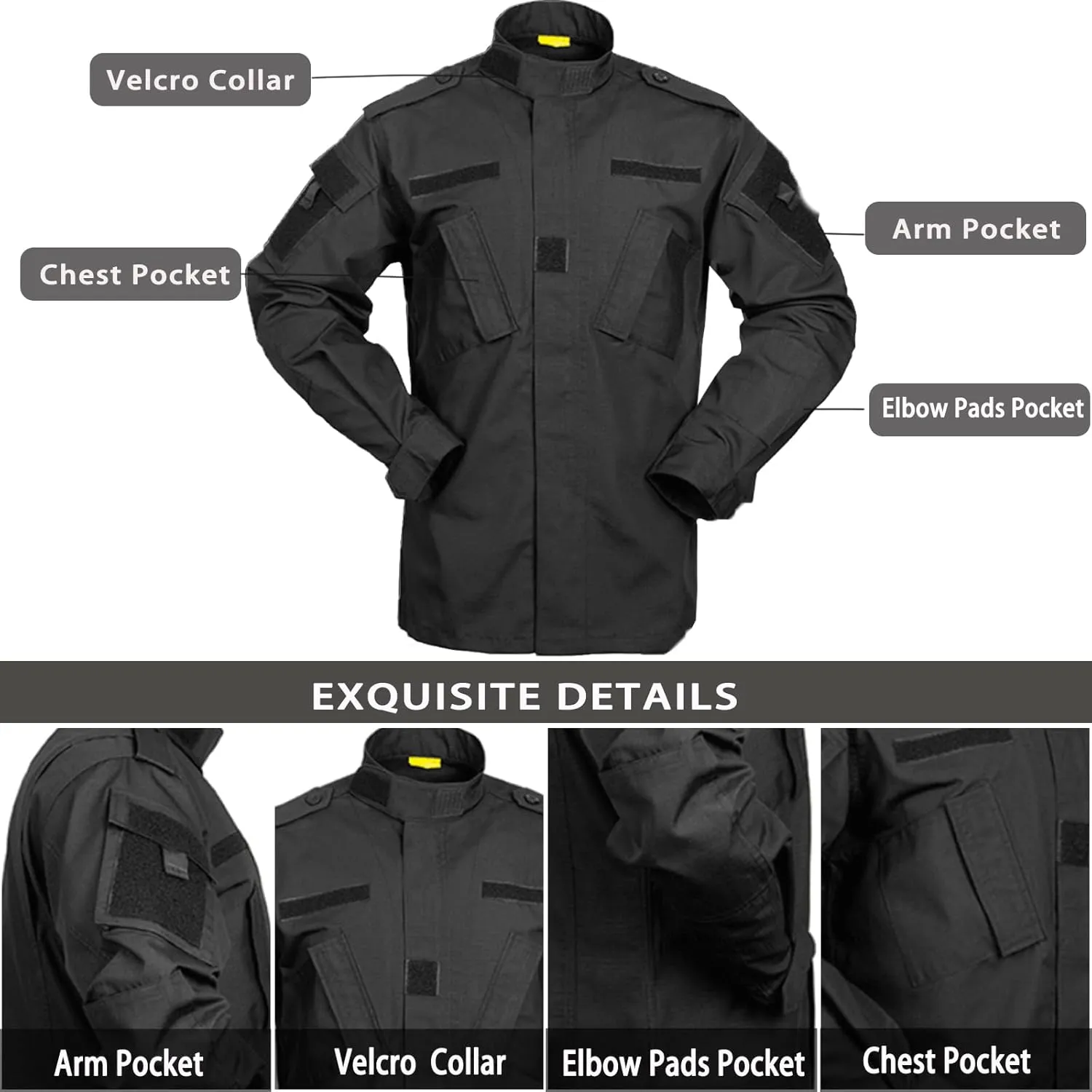 Men's Tactical Combat Jacket and Pant Set Ripstop Military Uniform Outdoor Hunting Paintball Airsoft Casual Clothes