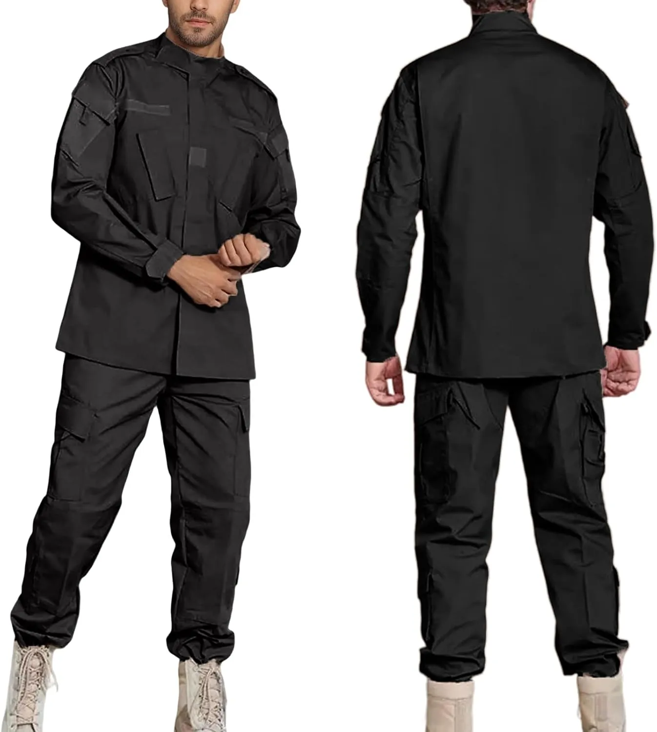 Men's Tactical Combat Jacket and Pant Set Ripstop Military Uniform Outdoor Hunting Paintball Airsoft Casual Clothes