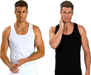 Men's Undershirt White & Black Modal Cotton (2 Boxes 4 Undershirts) Without Tag 250