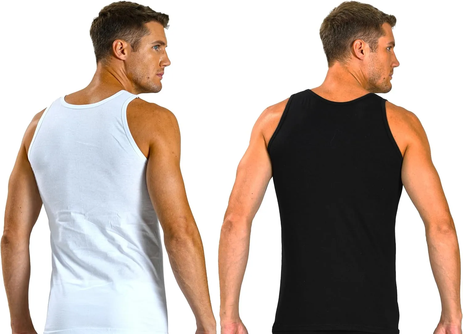 Men's Undershirt White & Black Modal Cotton (2 Boxes 4 Undershirts) Without Tag 250