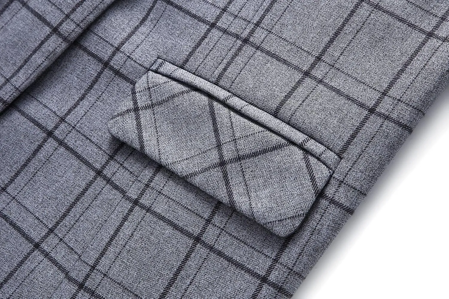 MODFUL Women's 2 Piece Business Plaid Suit Set Office One Button Slim Fit Blazer with Pant