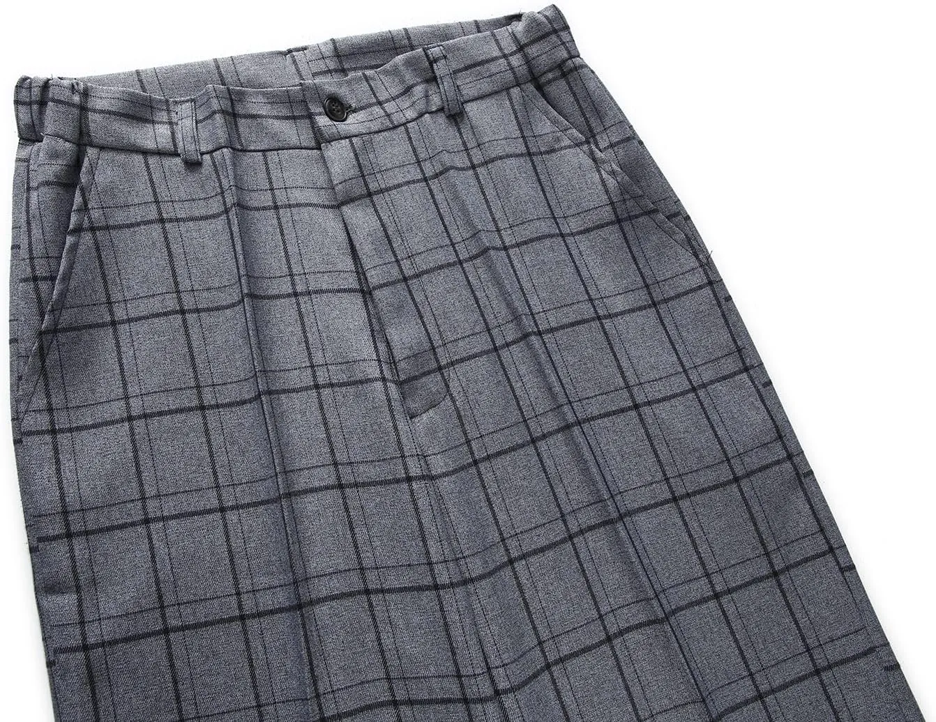 MODFUL Women's 2 Piece Business Plaid Suit Set Office One Button Slim Fit Blazer with Pant