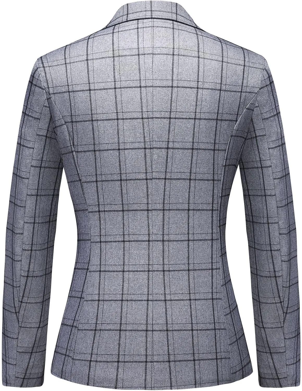 MODFUL Women's 2 Piece Business Plaid Suit Set Office One Button Slim Fit Blazer with Pant