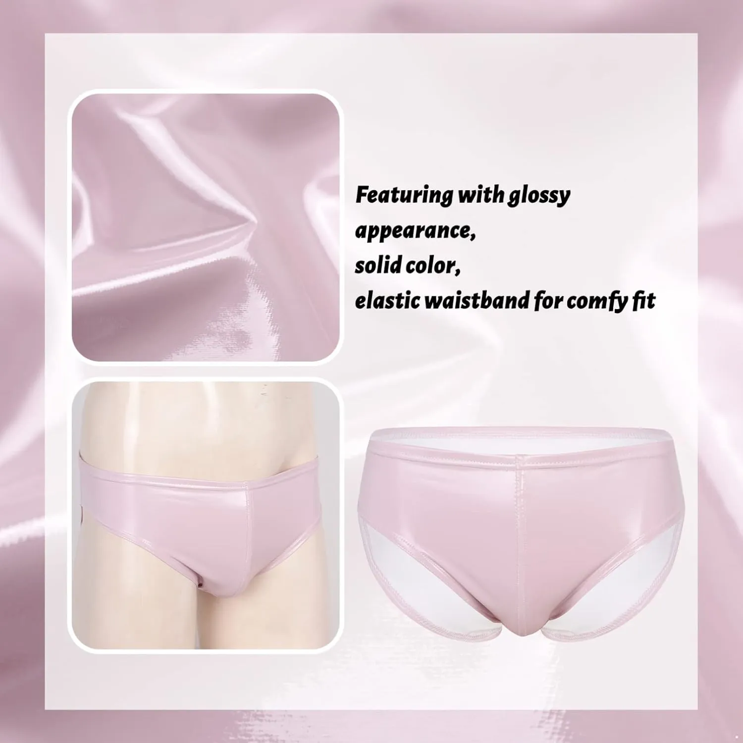 Moily Men Glossy Leather Panties Sissy Bulge Pouch G-String Thongs Bikini Briefs Latex Hot Pants Clubwear