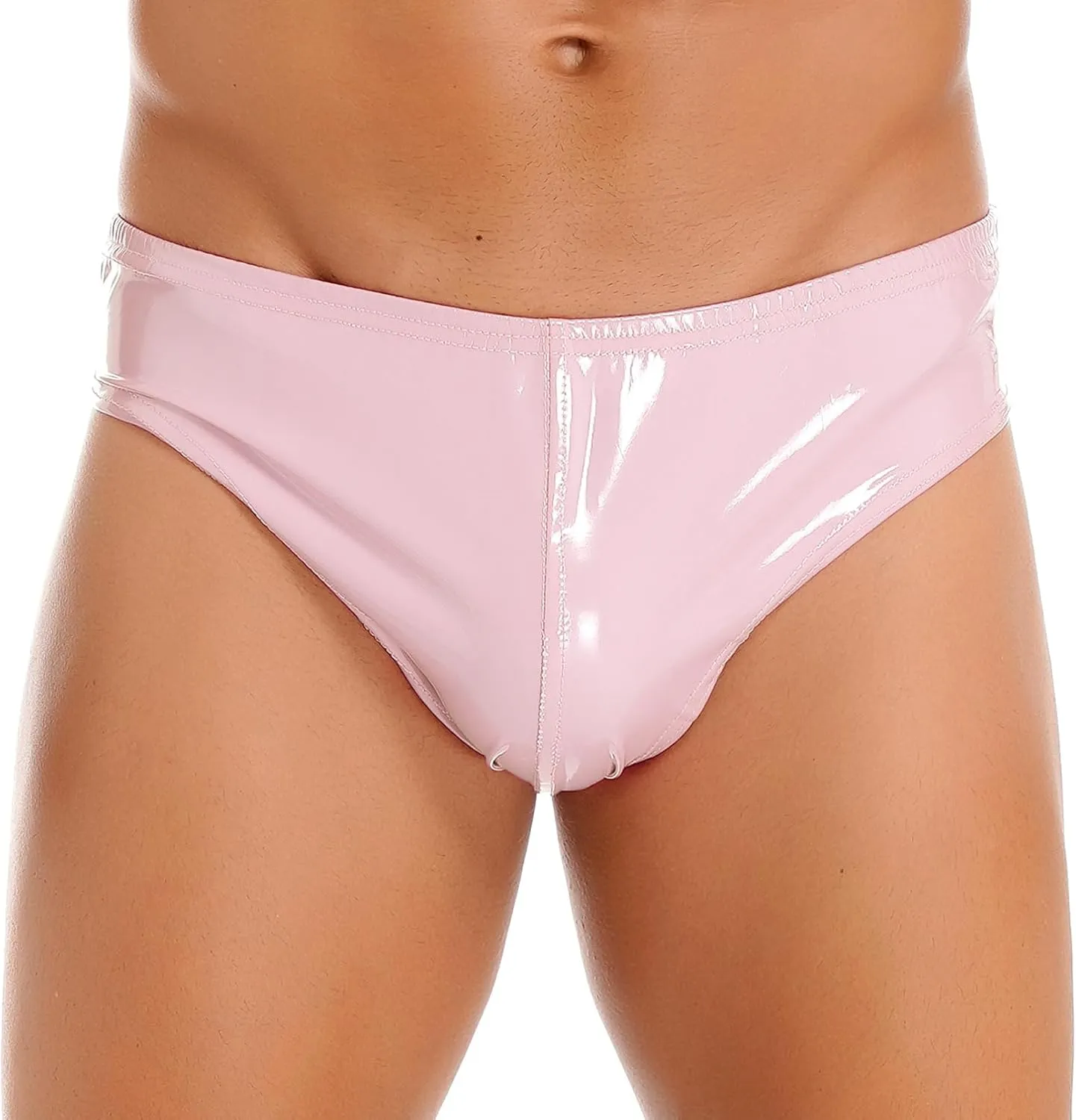 Moily Men Glossy Leather Panties Sissy Bulge Pouch G-String Thongs Bikini Briefs Latex Hot Pants Clubwear