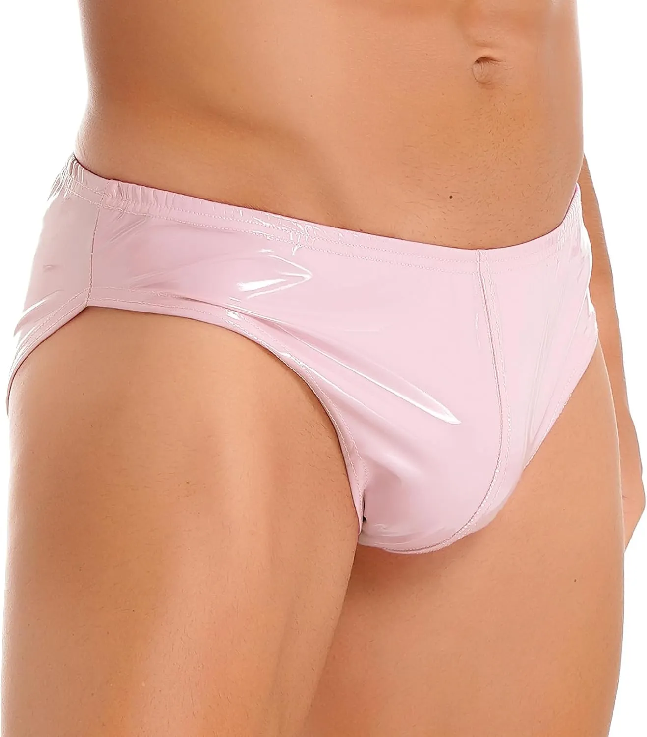 Moily Men Glossy Leather Panties Sissy Bulge Pouch G-String Thongs Bikini Briefs Latex Hot Pants Clubwear