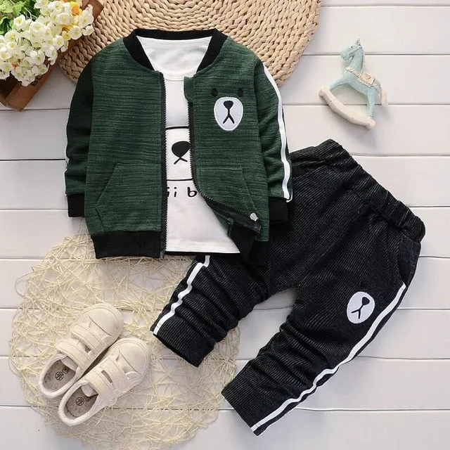 Mqtime Baby Boys Clothes Sets Spring Autumn New Kids Fashion Cotton Casual Coats hoodies pants 3pcs For Children Boys Sports Suit